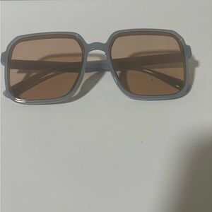 Grayish/Blue and Brown Oversized Sunglasses